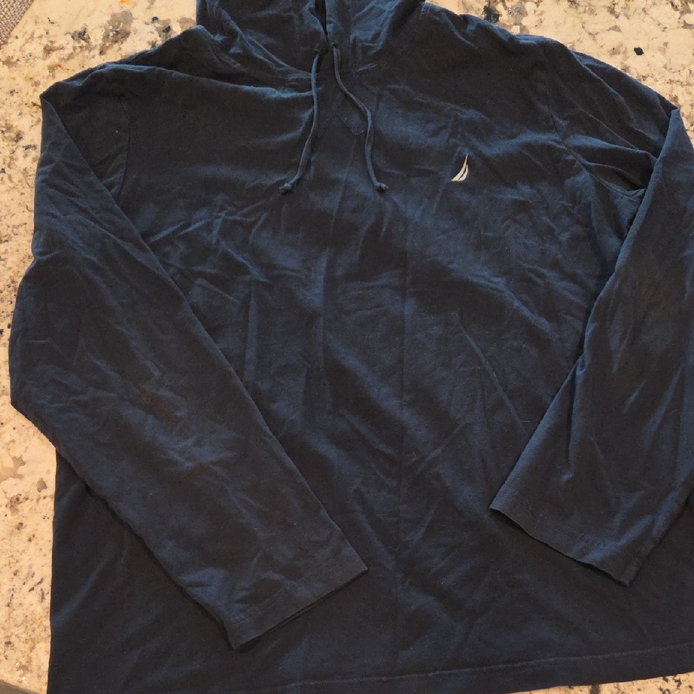 Nautica Navy Hoodie With Drawstrings